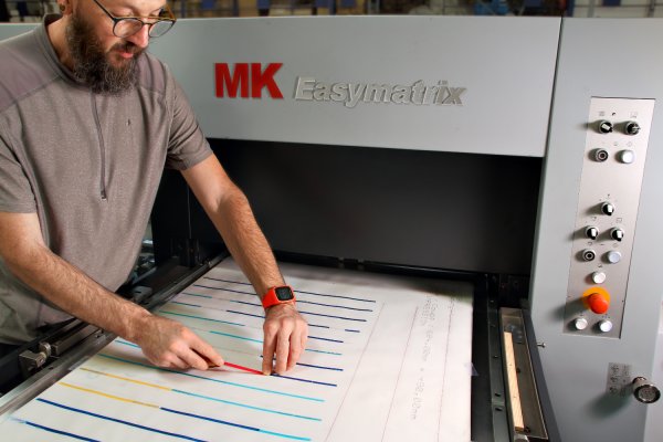 Easymatrix MK used for hot-foil stamping and embossing on smelling strips